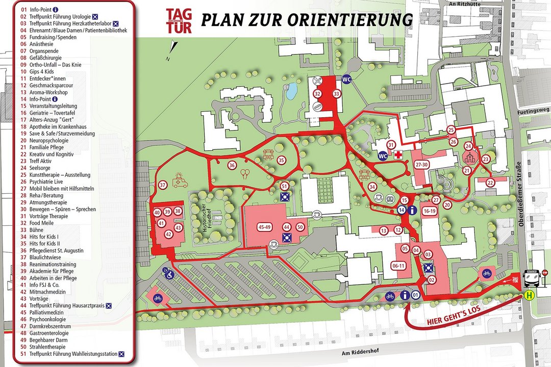 Grundrissplan mit allen Aktionsinseln